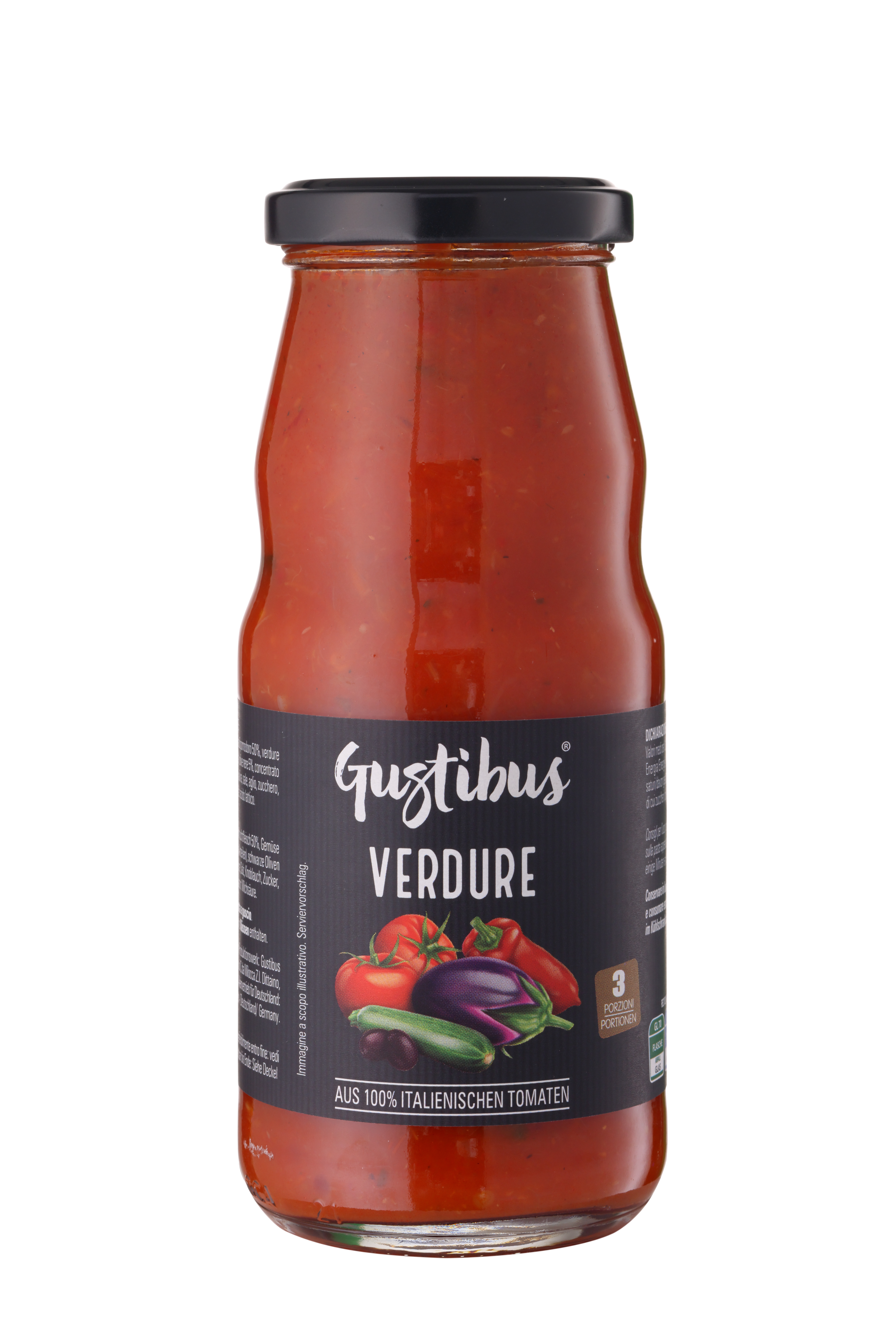 Gustibus, Pastasauce aus italienischen Tomaten mit Gemüse, 360g